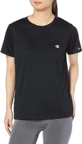 [チャンピオン] Tシャツ 半袖 丸首 ワンポイントロゴ ショートスリーブTシャツ ウィメンズスポーツ CWSTS301-192 ブラック/ピンク XL