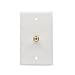 RCA Subwoofer Wall Plate - Single RCA Connector Audio Wall Plate for Subwoofer - 1 Port in white