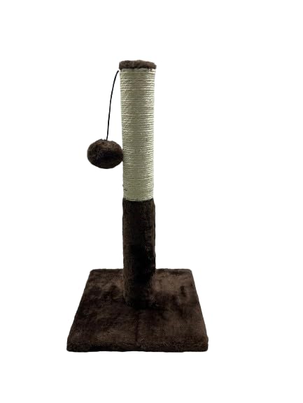 Webeasy 48cm Tall Cat Scratching Post, Claw Scratcher Sisal Rope Covered Soft Smooth Plush, Vertical Scratch [Full Strectch], Modern Design 48cm Height (Brown)