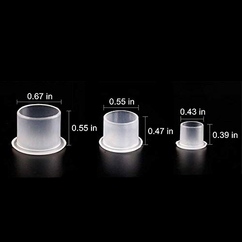 Tattoo Ink Caps - Autdor 300pcs Mixed Tattoo Ink Cups with Base White Mixed Sizes Pigment Cups #11 Small #14 Medium #17 Large for Tattooing, Tattoo Ink, Tattoo Supplies, Tattoo Kits