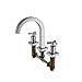 JOMOO 8 inch Brass Widespread Bathroom Sink Faucet 2 Handles 3 Holes Deck Mounted Waterfall Lavatory Factory with Ceramic Valve and Faucet Supply Hoses Chrome