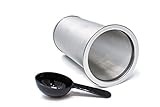 Mason Jar Infuser Filter Fits All Wide Mouth Jars - Spoon and Silicone Rings Included - At Home Cold Brew Coffee Tea Fruit Maker - 150 Micron Mesh - 304 Stainless