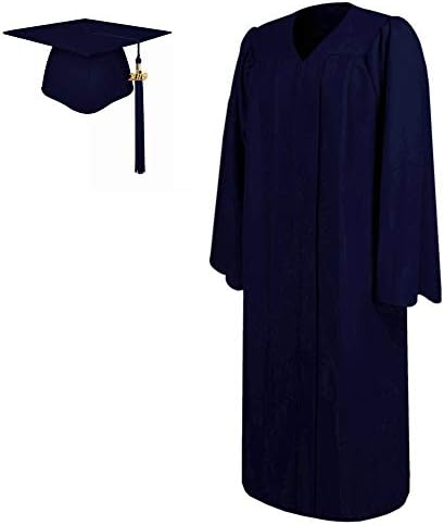 Lescapsgown Matte Graduation Gown and Cap Tassel 2019,All Sizes for Adult