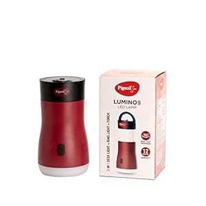 Pigeon by Stovekraft Lumino Pro Desk, Torch Emergency Lamp with 1200mAH Battery (Red)