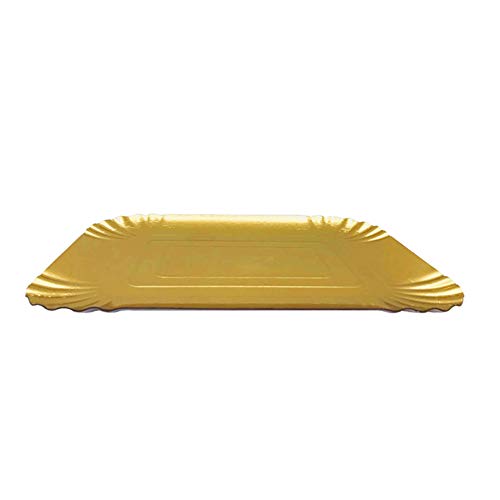 Set of 12 Pcs Cupcake Stands Gold Paper Cardboard Disposable Cake Candy Fruits Dessert Plate Rectangular Round Serving Tray for Wedding Home Birthday Party