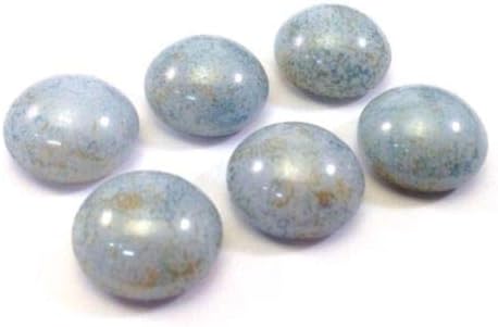 Qty 6 - Vintage Swarovski 12mm Lt Mottled Gray Art 5807 Flat Back Cabochons