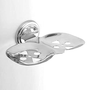 INDOROX Stainless Steel Double Soap Dish Stand for Bathroom (Size: Large, Silver)