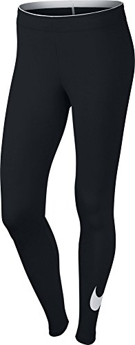 Nike Womens Club Legging Large Swoosh Black/White 815997-010 Size Large