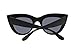 UV Protection Cat Eye Sunglasses,Mirrored Flat Lens Women Fashion Glasses (Matte Black-gray)