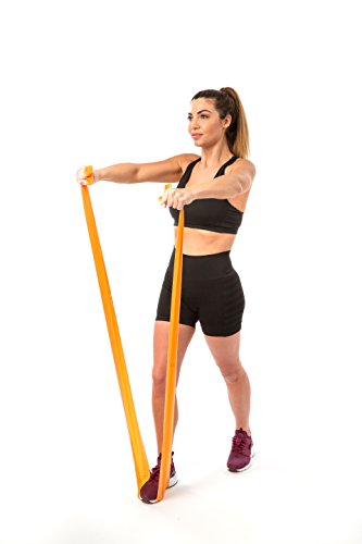 Meglio Latex Free Resistance Bands 7ft. Exercise Bands for Physical Therapy, Strength Training Workouts, Yoga, Pilates, Stretching. Range of Resistance Strengths & Exercise Guide Booklet Included - Thumbnail 4