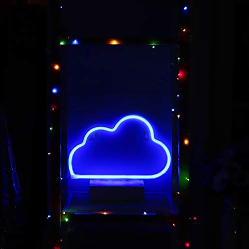 LED Neon Signs Blue Cloud Wall Decorative Night Light for Kids Bedroom Battery and USB Powered Home Decor Neon Light Birthday Gift(NECLDB)