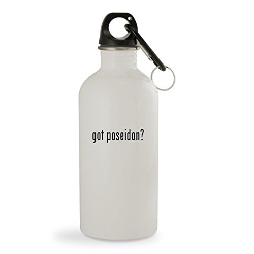 got poseidon? - 20oz White Sturdy Stainless Steel Water Bottle with Carabiner