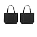 Augbunny Heavy Duty 100% Cotton Canvas Zipper Beach Shoulder Grocery Tote Bag With Outer Pocket 2-pack