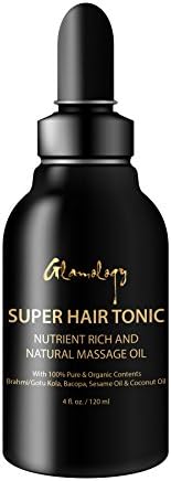 Super Hair Tonic with 24 Herbs and Oils | Rejuvenative Oil Made with Brahmi/Gotu Kola, Bacopa, Sesame Oil, Coconut Oil, 4 fl. oz. (Two 4 fl. oz. Bottles (Value Pack))