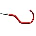 AIYoo Bike Hooks Heavy Duty Bicycle Storage Hooks Set of 6,Screw-in Utility Storage Hangers Shed Garage Garden Hook Plastic Coated for Wall Mount/Ceiling Red