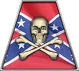 Fire Helmet Jolly Roger Confederate Flag TETRAHEDRONS - Single REFLECTIVE Decal