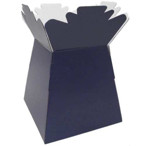 Inerra Florist Boxes - Pack of 2 - Living Vase for Flowers, Hand Tied Bouquet Box Making (Navy Blue)