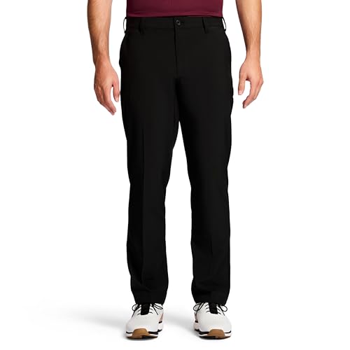 IZOD Men’s Golf Swingflex Straight-Fit Flat-Front Pants, black, 38W X 29L