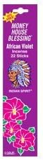 Money House Blessing African Violet Incense Sticks (Pack of 22) (6-Pack)