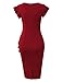 HiQueen Women Work Retro Cap Sleeve Summer Slim Business Bodycon Pencil Cocktail Dress