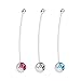 BodyJ4You Pregnant Belly Button Ring Crystal Set of 3 Flexible Curve Long Barbell