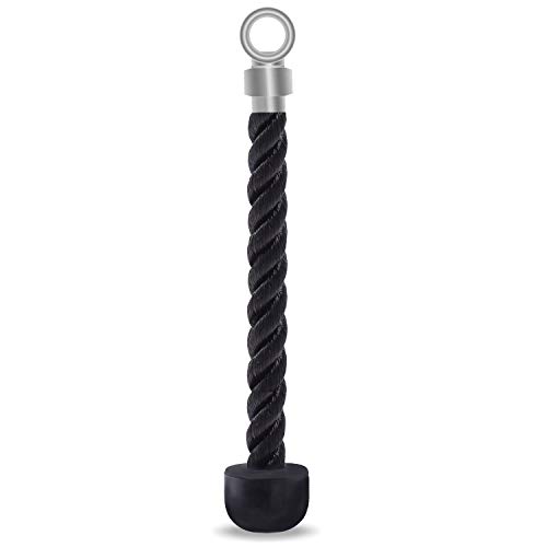 Startostar Tricep Rope Single Grip Pull Down Bicep Cable Attachment Exercises Black Nylon 14.5"