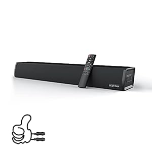 Bestisan Sound Bar, Home Audio TV Soundbar Speaker, Wireless Bluetooth 5.0 Soundbars for TV/PC/Projectors, Opt/Coax/Aux…