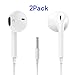 Earphones,2-Pack iPhone Earbuds Headphones Stereo Earphones with Microphone Headphones with Mic and Remote Control Earbuds for Apple iPhone