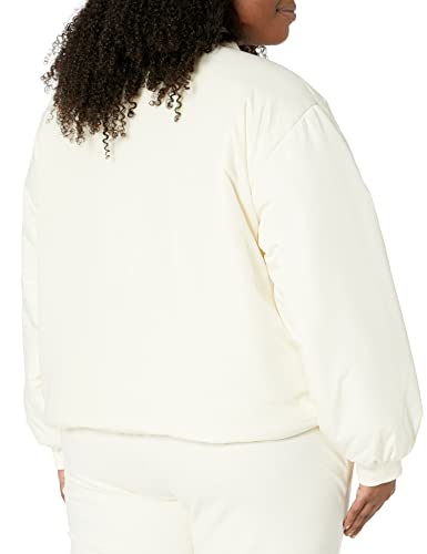AMAZON ESSENTIALS WOMEN’S RELAXED-FIT RECYCLED POLYESTER PADDED CROPPED BOMBER JACKET (AVAILABLE IN PLUS SIZE) (PREVIOUSLY AMAZON AWARE), IVORY, 4X