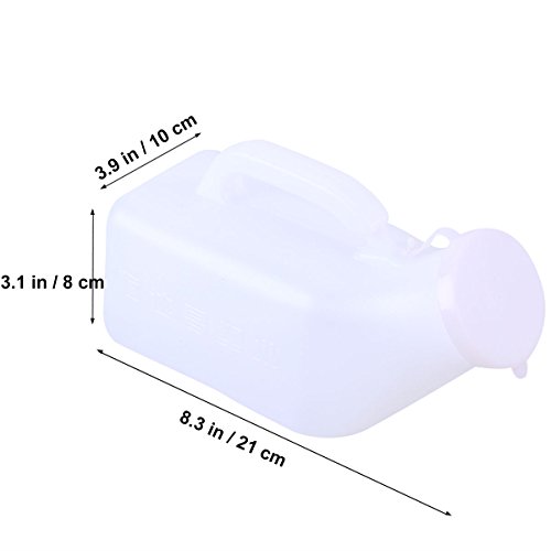 Healifty 2pcs 1000ml Travel Pee Urinal Portable Urinal Car Travel Camping Urine Bottle Emergency Toilet for Men