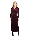 Simple Retro Women's V-neck Velvet Belted Wrap Maxi Long Dress