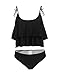 Legros Women Bikini Set Spaghetti Strap Sleeveless Padded Swimsuits Ruffle Swimwear