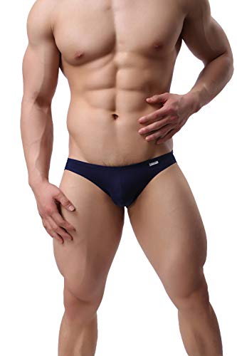 BRAVE PERSON Men\'s Jockstraps Underwear Male G-Strings Thongs Athletic Supporter Briefs (Navy, Large)