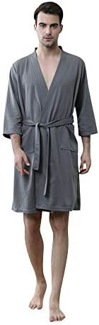 Wentsven Womens Mens Matching Waffle Towel Cotton Spa Hotel Bathrobe Robe