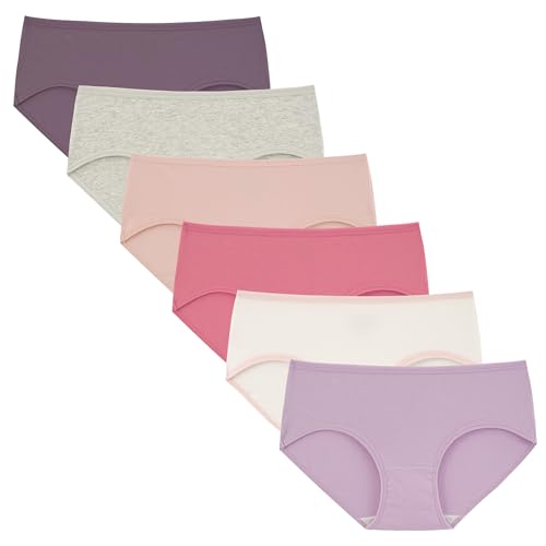 31noqqzN3pL Innersy Unterwäsche Teenager Mädchen Hipster Baumwolle Schlüpfer Kinder Bequeme Slip Mehrpack 6 (S(Mädchen 8-10 Jahre Alt), Lila Und Rosa Serie/1 Weiß/1 Grau)