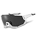 ROCKBROS Polarized Sports Sunglasses with 4 Interchangeable Lenes for Men Women