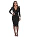 VERTTEE V Neck Ruffle Plain Bodycon Midi Tight Wrap Women's Party Dress Woman Dress Club Dress