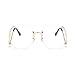 JOJO'S SECRET Oversized Rimless Sunglasses, Retro Upside Down Frame Clear Lens Glasses JS006 (Clear Lens, 2.63)