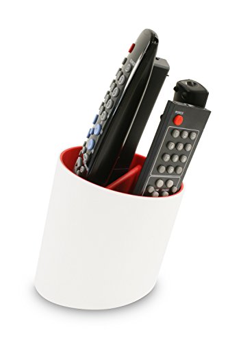 j-me Tilt Remote Control Tidy Remote Holder and TV Remote Organizer (White/Red) - Thumbnail 5
