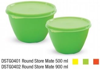 Varmora 2 Piece ROUND STORE MATE Set With Lids 500ml & 900ml (NEW) Dishwasher Safe: BPA Free: 100% Food Grade FREE UK POSTAGE (Orange)