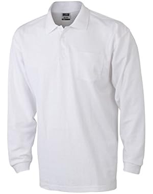 JN029 Mens Pique Long Sleeve Polo Shirt