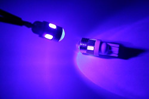 WattBoys (2) Super bright wedge-type (T10) LED Projector-lens style for parking light bulb, dome lights, map lights, cargo area lights or license plate lights in Crystal Blue