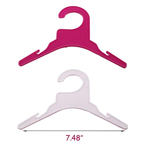 Delifur Pet Apparel Hangers Pink and White Plastic Dog Clothes Rack Hanger Pack of 10 (L, White) - Thumbnail 4