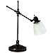 Light Accents Antique Style Desk Lamp with Black with Gold Trim and Frosted White Glass Shade Desk Light Table lamp