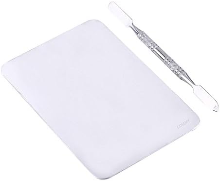 COSEMY Rectangle Professional Stainless Steel Makeup Palette Tool With Spatula Rod Nail Art Polish Eye Shadow Cosmetic Mixing set
