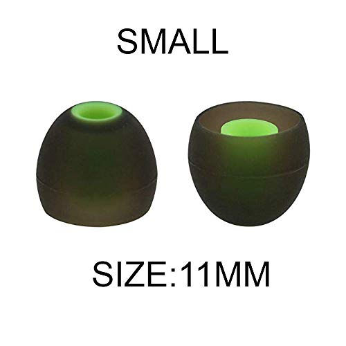 Replacement Noise Isolation Silicone Soft Ear Buds Earplug Tips for Senso, TOZO, Sony, Zeus, Otium, Hussar Sport in Ear Headphones Wireless Earphones (Green, Small, Medium, Large - 5 Pair)