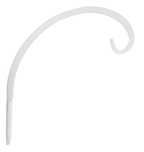 Hand Forged Curved Hook, 8.5 Inch, White, For Bird Feeders, Planters, Lanterns, Wind Chimes, As Wall Brackets and More!