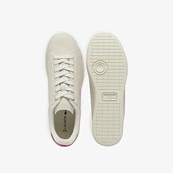 Lacoste Mens Carnaby Set Sneaker, Off WHT/RED, 7