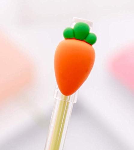 Jinsun Charming Bracklet Gift Cute Creative Vegetable Shape Gel Pen Student Black Writing Pen(Carrot)