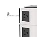 Power Strip Tower SAFEMORE Surge Protector Desktop Charger Station 12 Outlets Multiple Plug Outlet 110V-250V (6.5ft / 2M Long Power Cord) for Small Home, Kitchen and Office Appliance -White +Black